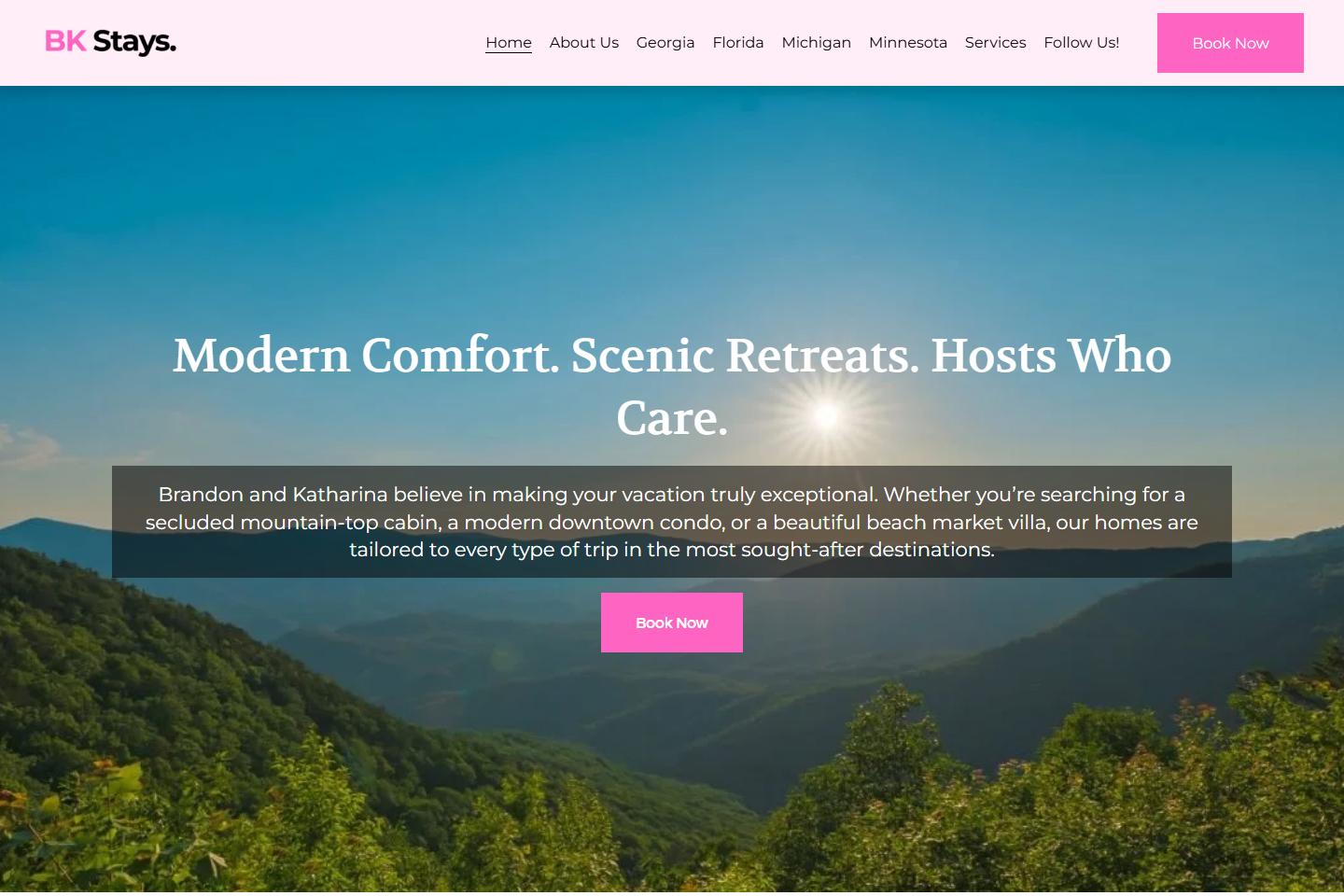 BK Stays: direct property showcase website sample