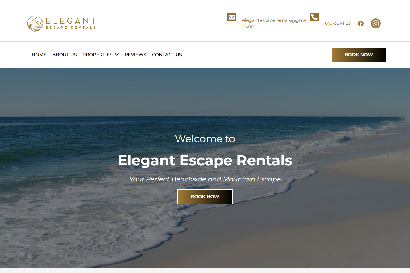 Elegant Escape Rentals: OwnerRez → GoHighLevel website sample