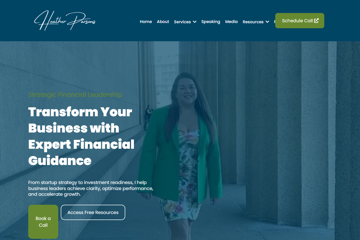 Heather Parsons: website to booked call website sample